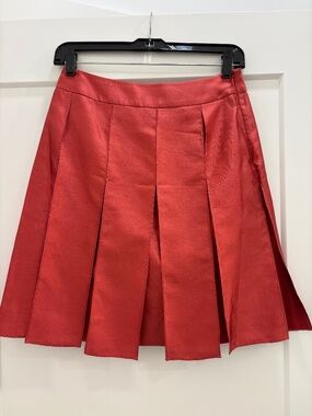 LILIU Persimmon Silk Skirt with Flaps; Size: 2